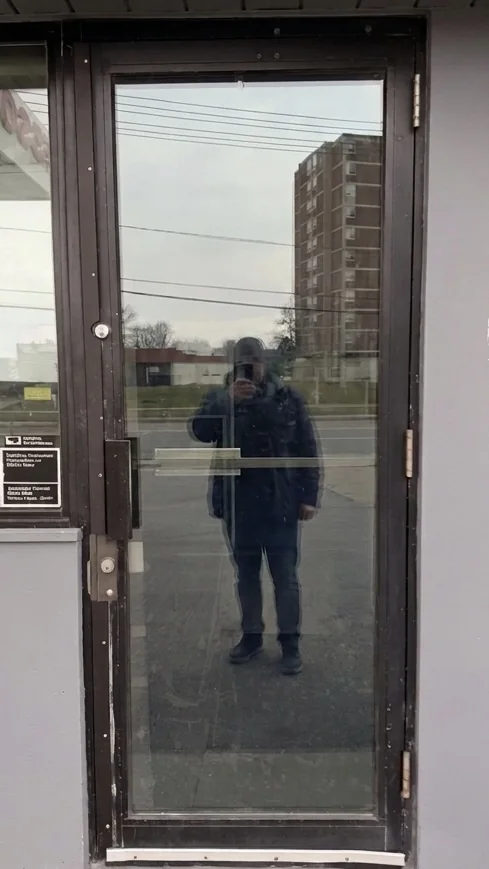 Commercial glass door after replacement