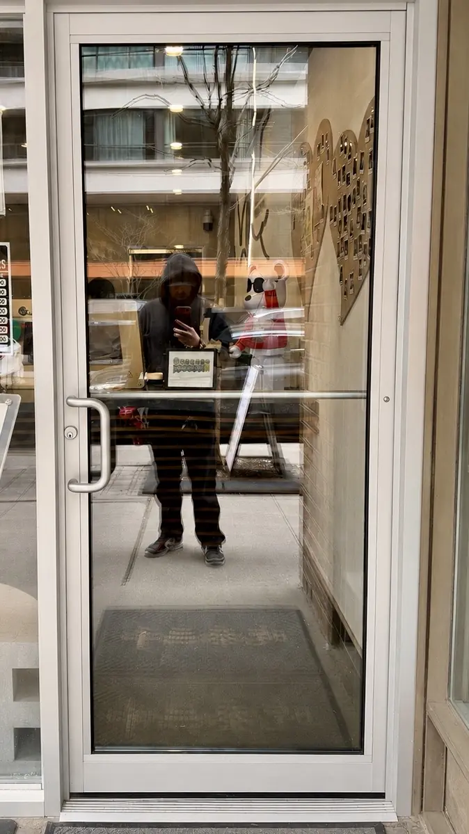 Toronto commercial entry door after replacement glass installation